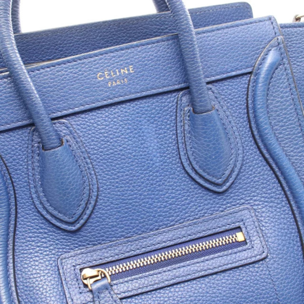 Celine Handbag Luggage Leather Blue Shopper - Picture 5 of 9